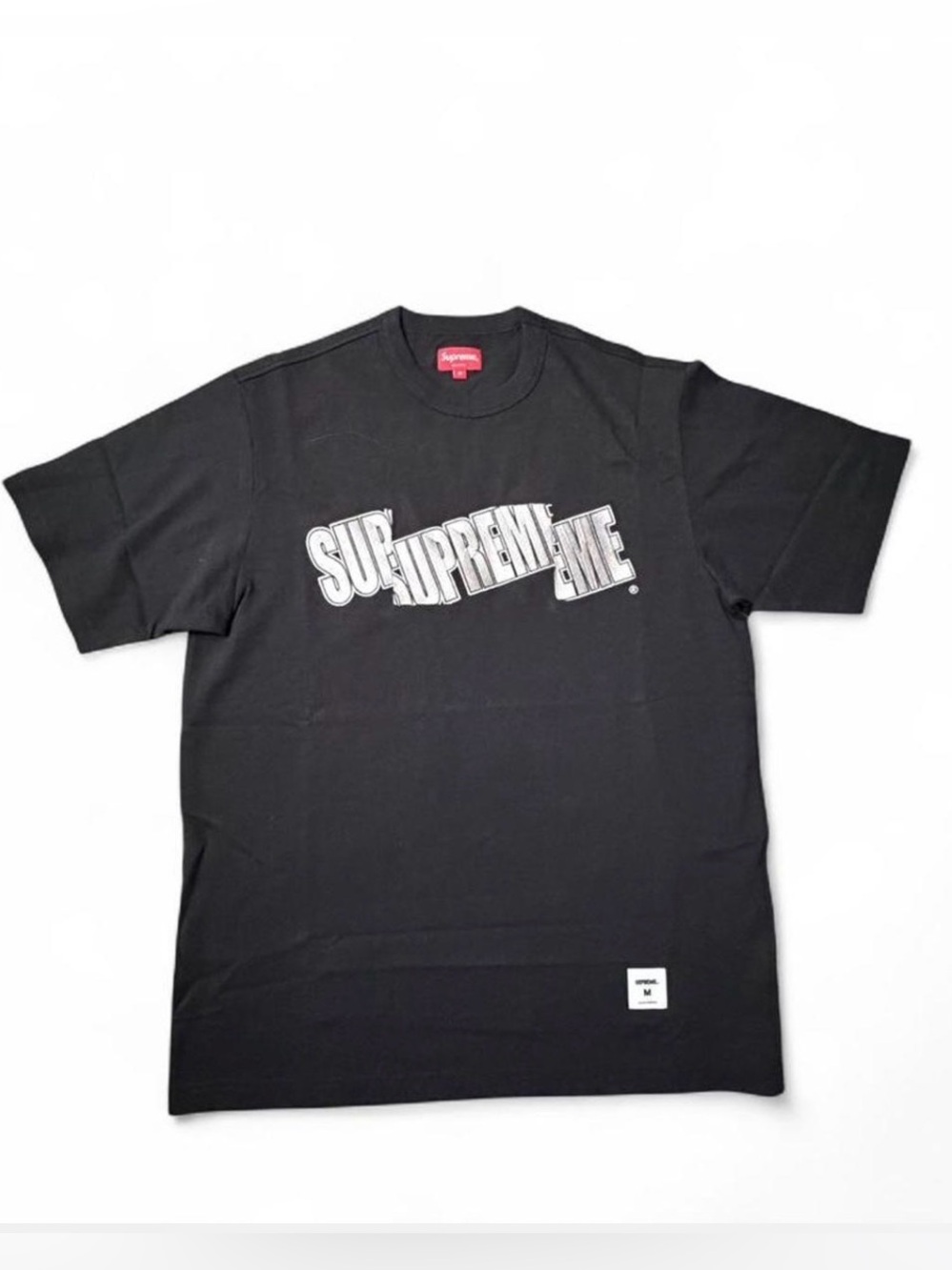 Supreme Embroidered Logo T Black Men’s M NWOT Hypebeast Streetwear Skater NYC